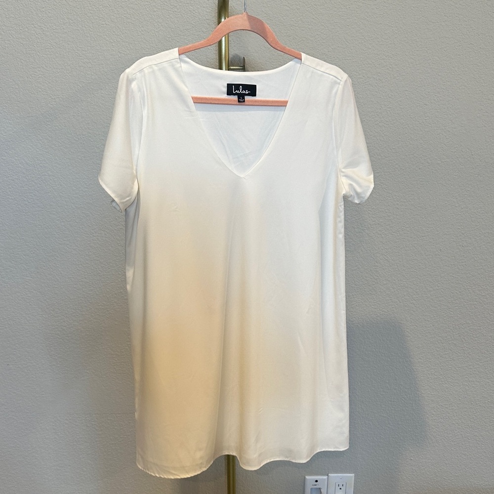 Lulus Freestyle White Shift Dress!